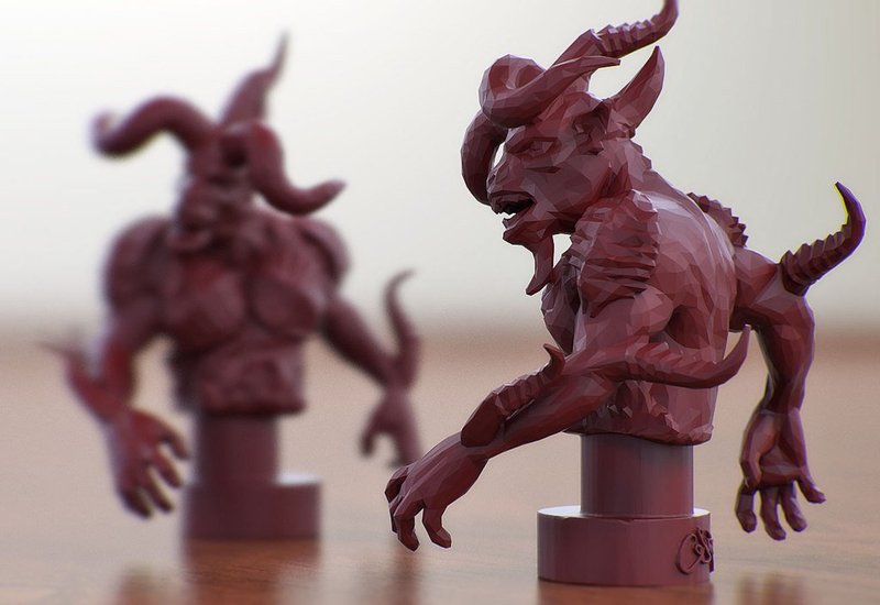 Low Poly Minotaur Bust
