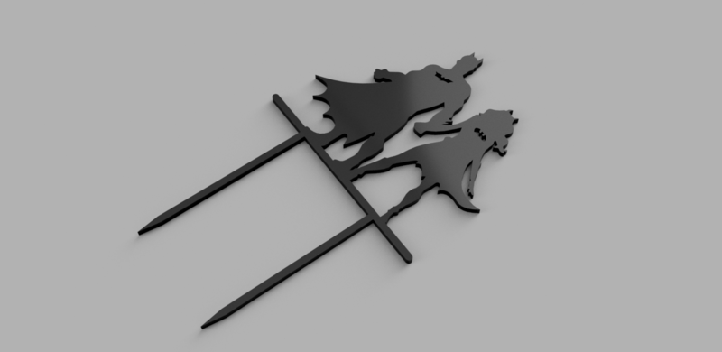 Batman and Batwomen Weeding Cake Topper