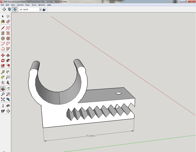 Parcel Shelf Snow Brush Clip 3D Print 320375