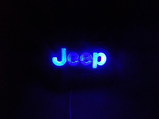 Jeep Emblem LED Light/Nightlight 3D Print 32137