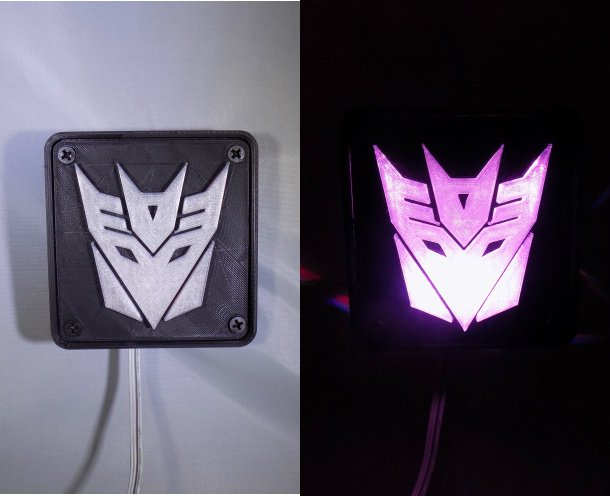 3D Printed Decepticon Transformers LED Nightlight/Lamp by 3D Printed Decepticon Transformers LED Nightlight/Lamp by