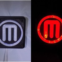 Small Makerbot M Logo LED Nightlight/Lamp 3D Printing 32237