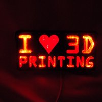 I <3 3D PRINTING LED Sign/Nightlight - Thumbnail 7