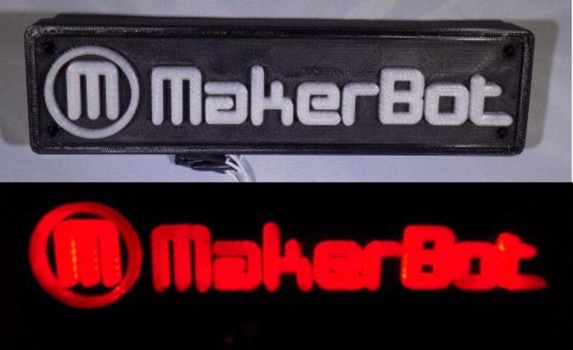 LED Makerbot Logo Nightlight 3D Print 32264