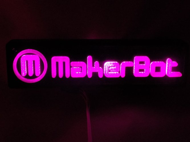 LED Makerbot Logo Nightlight 3D Print 32271