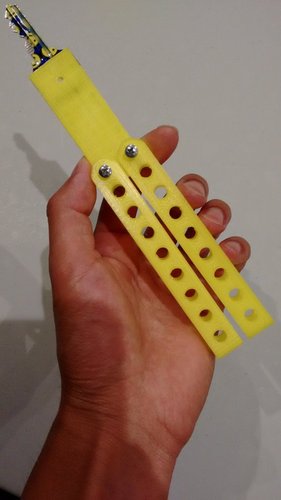 Butterfly Knife Key Holder 3D Print 32304