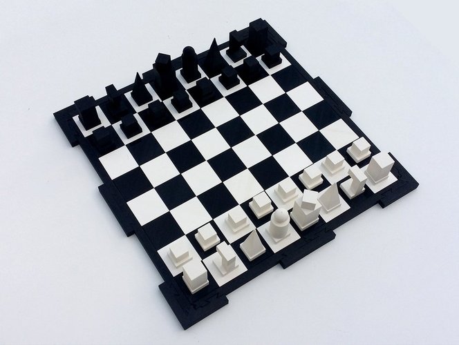 Glossy chessboard, easy to store. 3D Print 32455