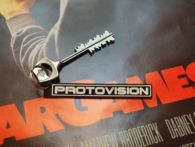 PROTOVISION logo (keychain and plate) 3D Print 32462