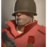 Small Team Fortress 2 Soldier Head 3D Printing 32500