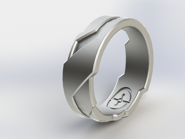 Medium Halo/Tron Inspired Ring 3D Printing 3257