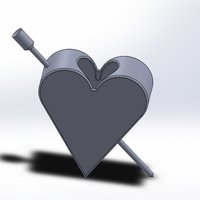 Small One Arrow Heart  Vase - Pen Holder 3D Printing 328715