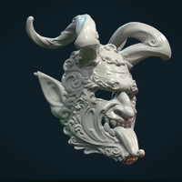 Small Demon Satyr Mask 3D Printing 328720