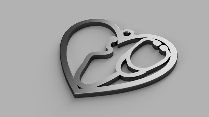 Coronavirus Heart Earrings 3D Print 328896