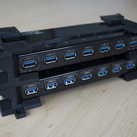 Small Modular Bracket for Plugable 7 Port USB3 Hub 3D Printing 32895