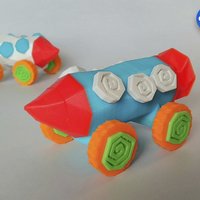 Small Crazy Rocket with Wheels and a Secret Compartment 3D Printing 33070