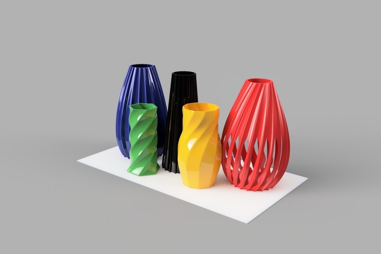 Vase Collection - Set of 5 3D Print 331407