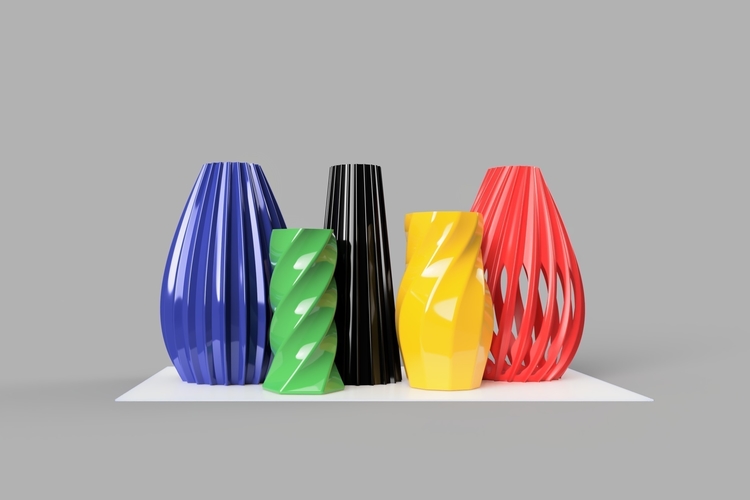 Vase Collection - Set of 5 3D Print 331409