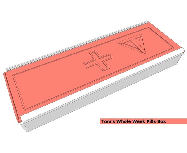 Tom's Whole Week Pills Box (V1) 3D Print 33149