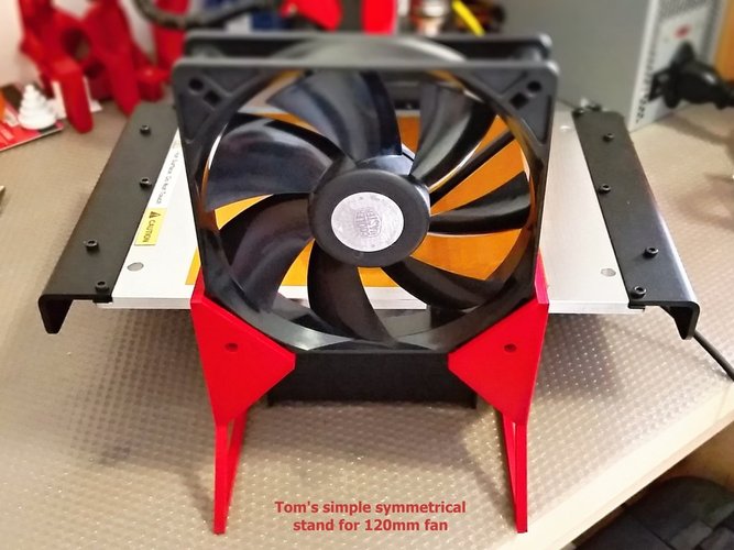 Tom's simple symmetrical stand for 120mm fan (V1) 3D Print 33153