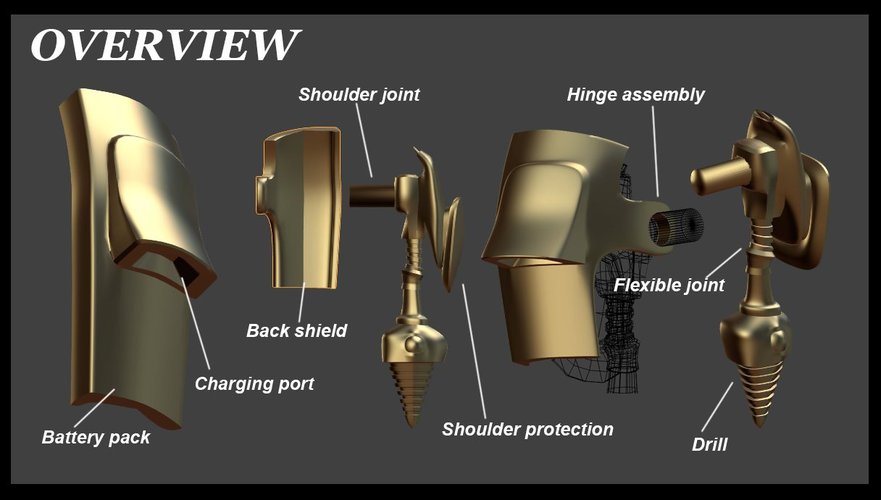 MakerTron Diamond Drill Arm 3D Print 33246