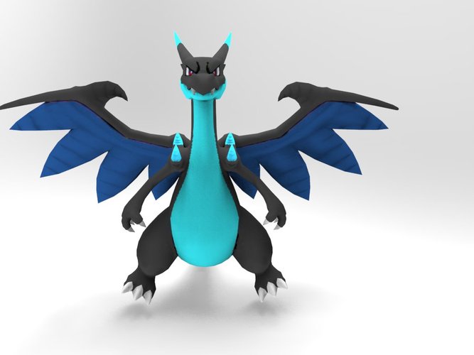 STL file Pokemon - Mega Charizard X 🐉・3D printer design to