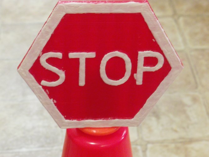 Safety Cone Stop Sign