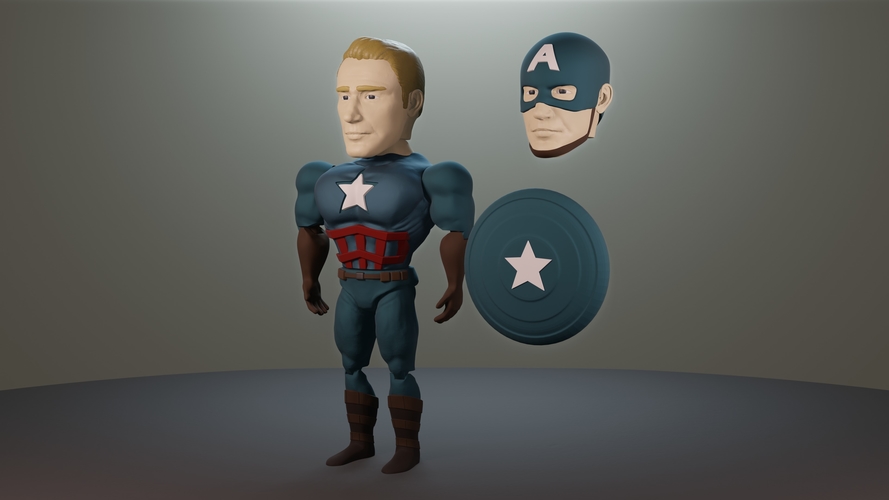 Capitán América Articulado 3D Print 335920