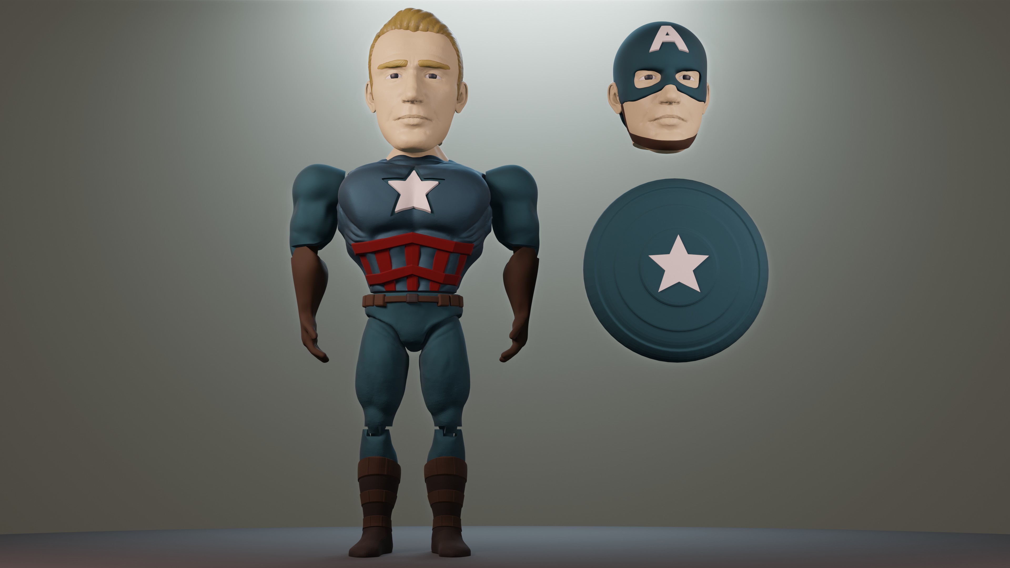 Capitán América Articulado 3D Print 335923