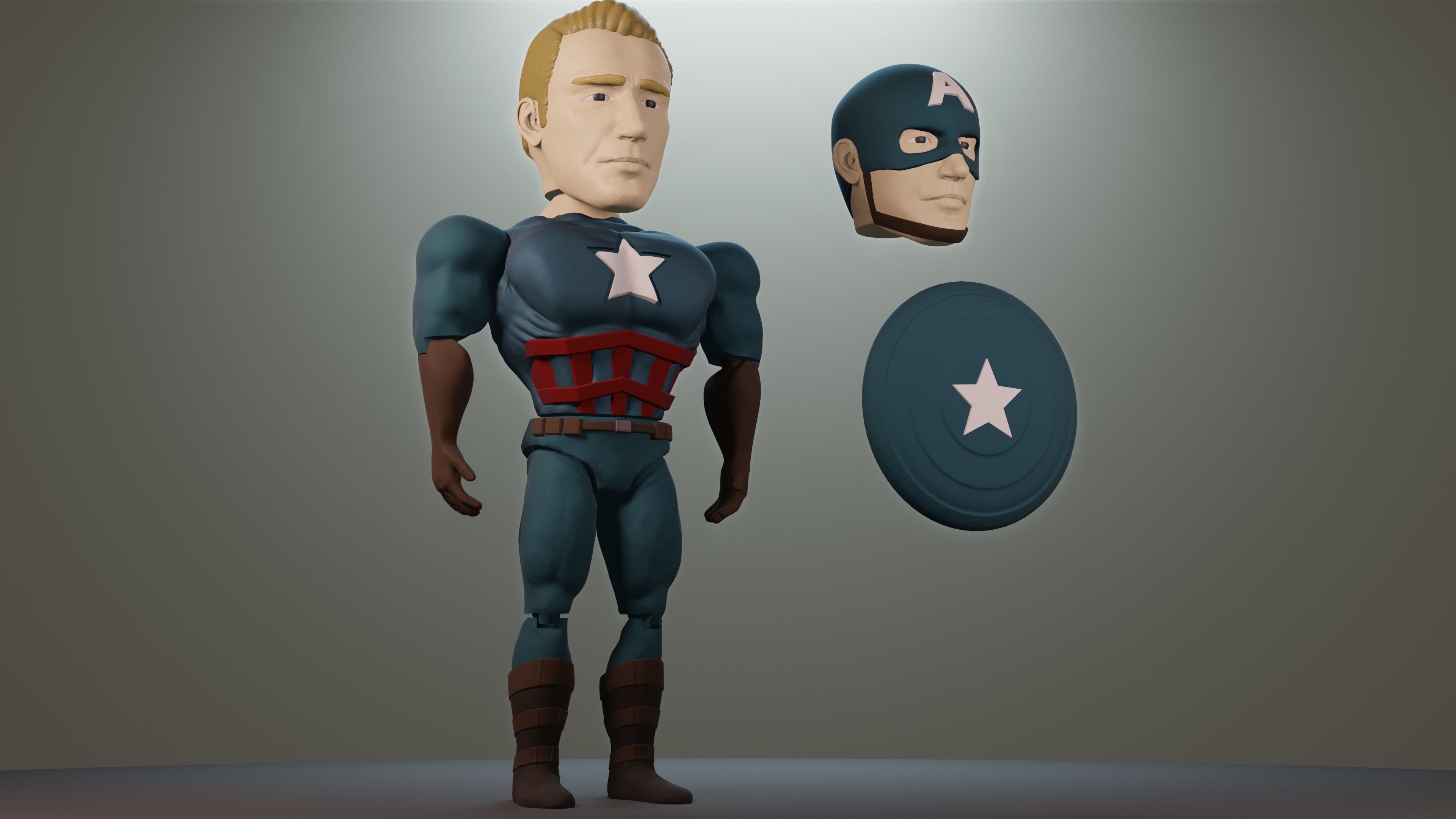 Capitán América Articulado 3D Print 335925