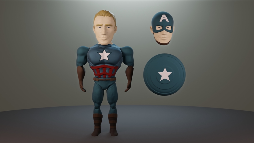 Capitán América Articulado 3D Print 335926