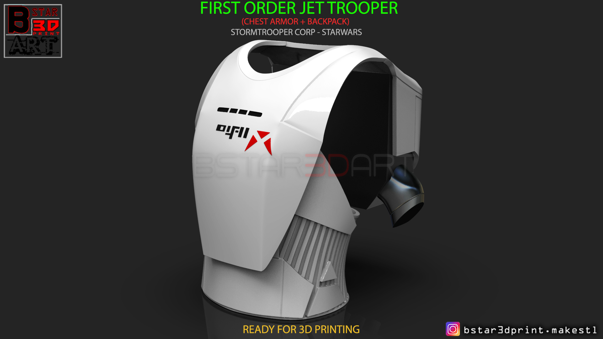 First Order JET TROOPER - Chest Armor - backpack -Starwars
