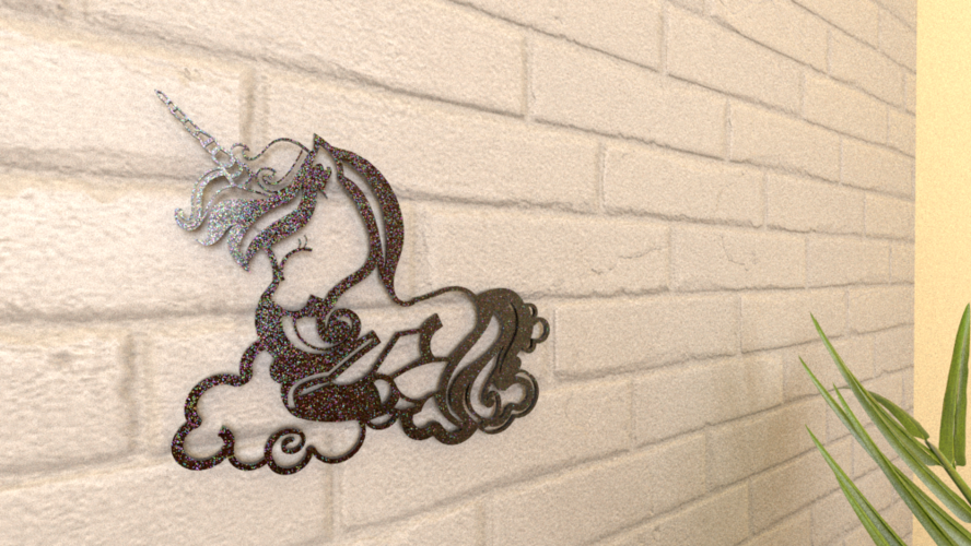 Sleepy Unicorn Wall Art 3D Print 339860