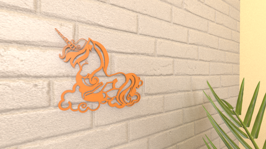Sleepy Unicorn Wall Art 3D Print 339862