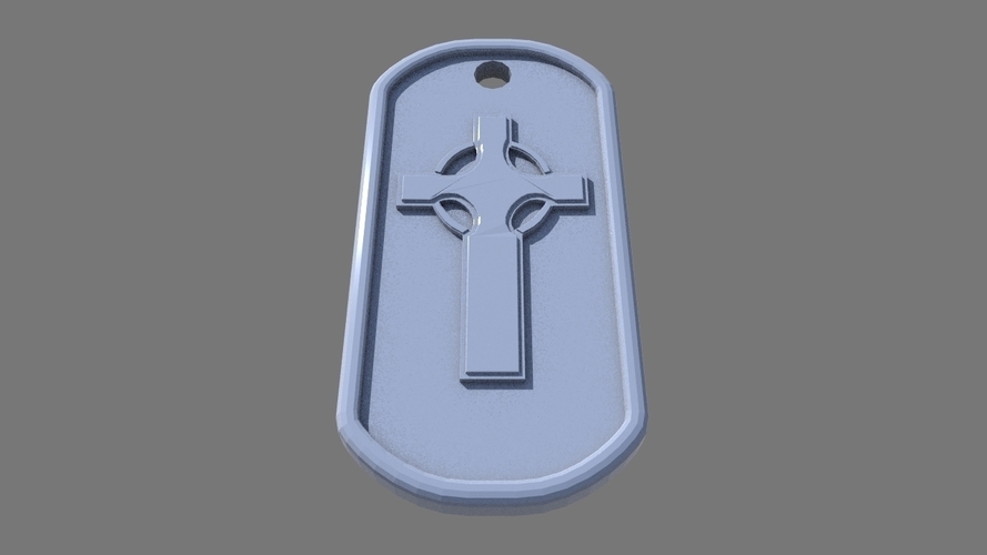celtic cross dog tag 3D Print 340295