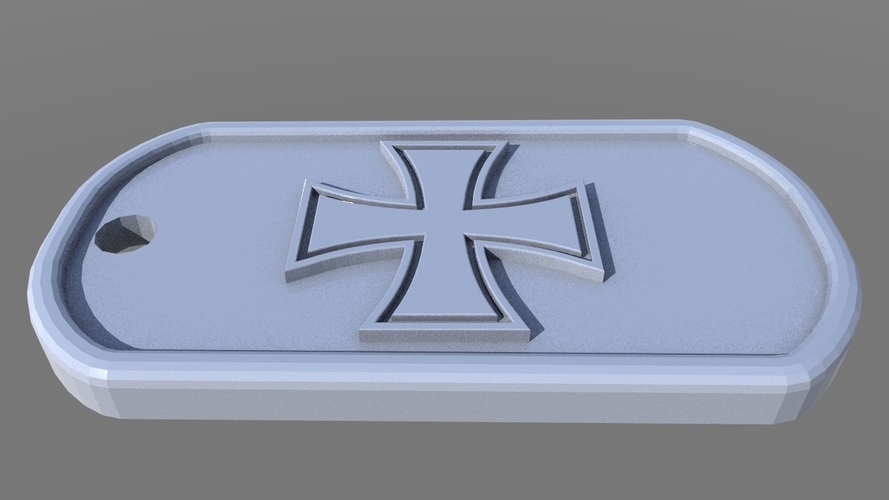 iron cross dog tag 3D Print 340300