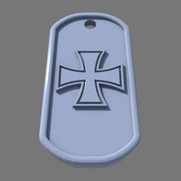 Small iron cross dog tag 3D Printing 340301