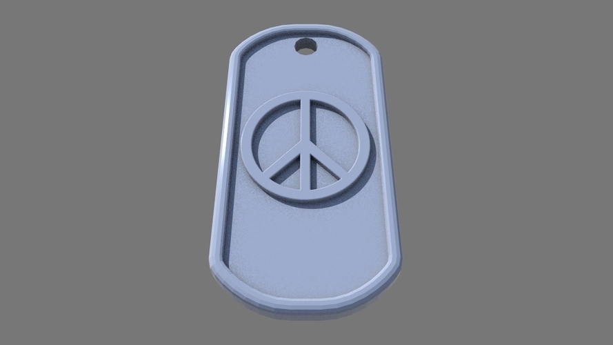 peace dog tag 3D Print 340303