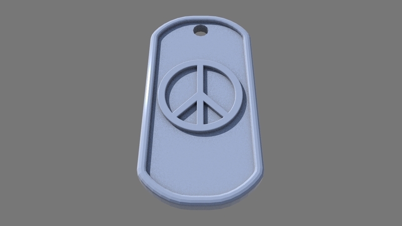 peace dog tag