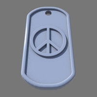 Small peace dog tag 3D Printing 340303