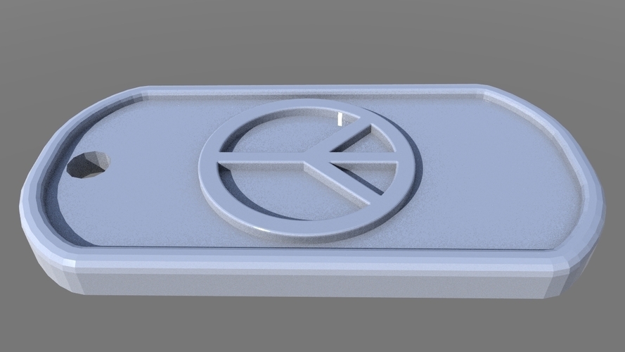 peace dog tag 3D Print 340304