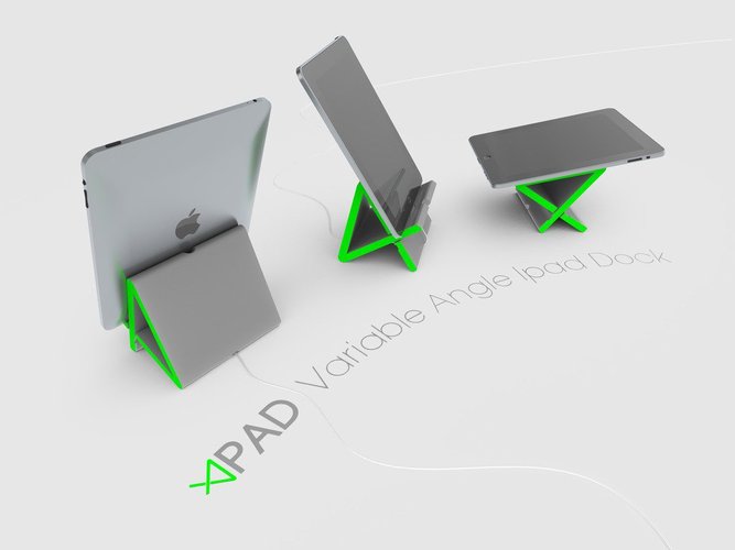 Apad | Variable Angle Ipad Dock 3D Print 34148