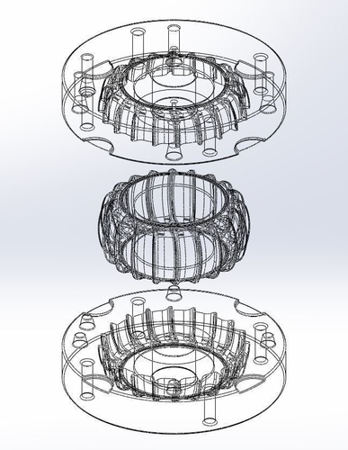 Mold for diecast rear tire for Dune Buggy Scale 1:10 3D Print 341954