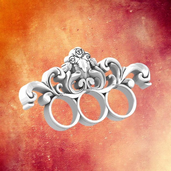 Untitled Three Finger Baroque ring