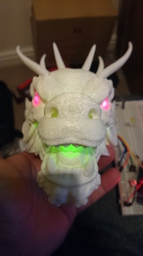 Dragon Head - With Glowing eyes and mouth 3D Print 34382