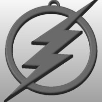 Small The Flash Logo Keychain 3D Printing 34418