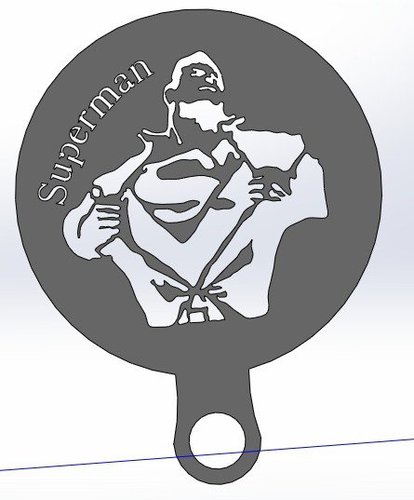Coffee Stencil - Superman 3D Print 34421