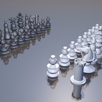 Small Chess set 3D Printing 34570