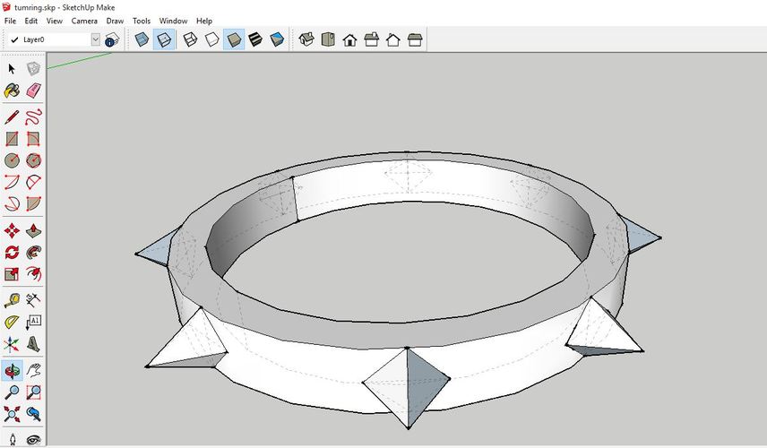 Thumbring with spikes 3D Print 34716