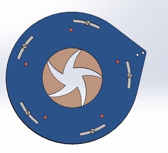 Rotating iris mechanism-5 blades-bar-circle 3D Print 348633