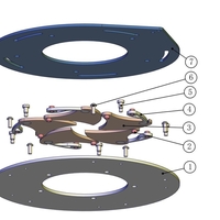 Small Rotating iris mechanism-5 blades-bar-circle 3D Printing 348635